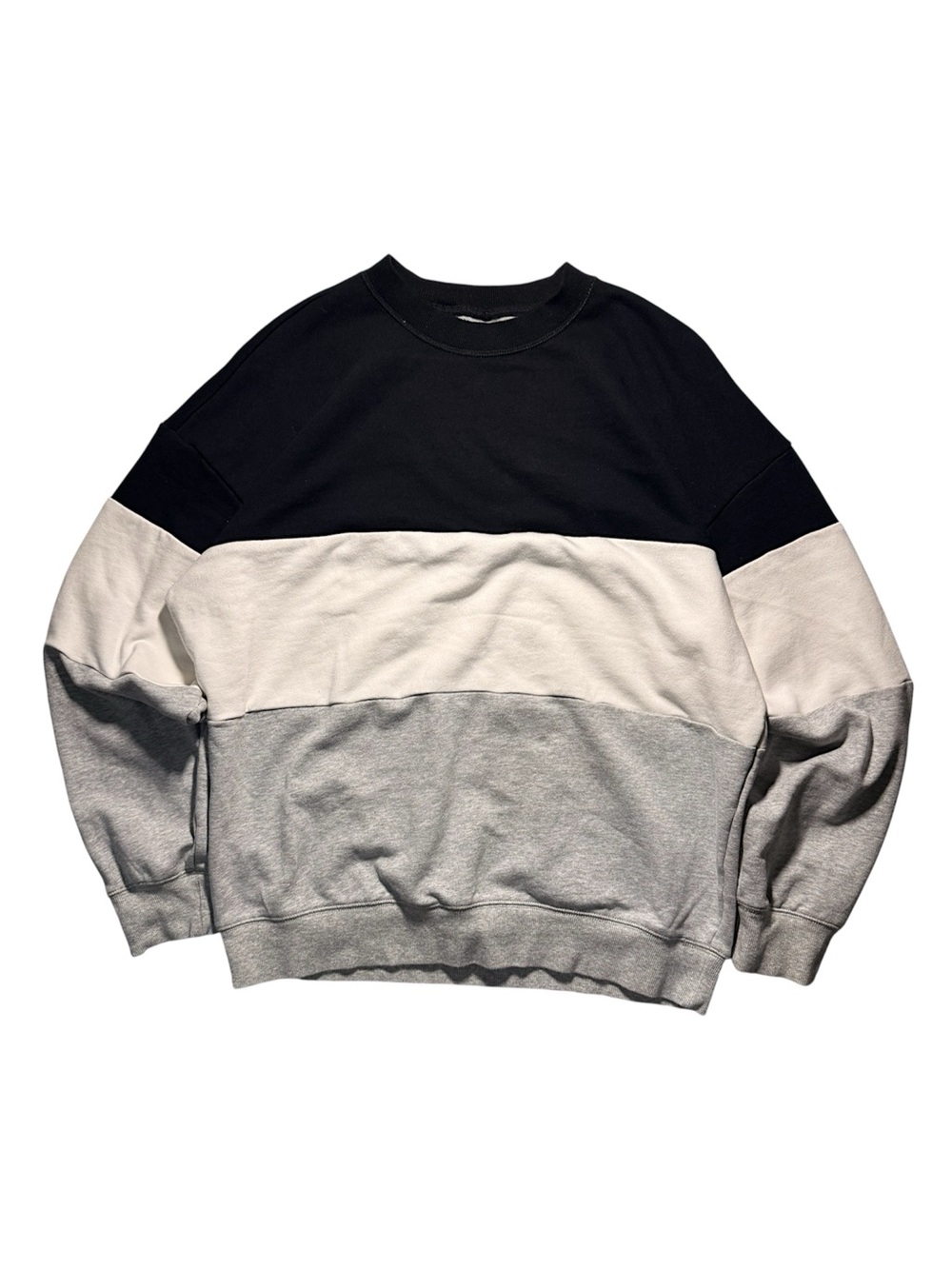 360 Sweater Men's Black, White & Gray Colorblock Crewneck